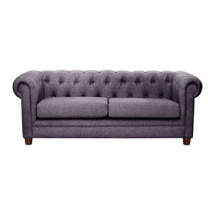Sofa Florencia 3 Cuerpos Lino Gris Oscuro