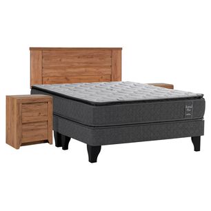 Cama Europea Celta Astral / 2 Plazas / Base Dividida + Set De Maderas + Almohadas + Juego De S&aacute;banas
