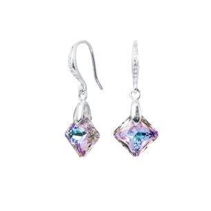 Aros Cristina Plata Italiana 925 Y Cristales Genuinos Vitral Light