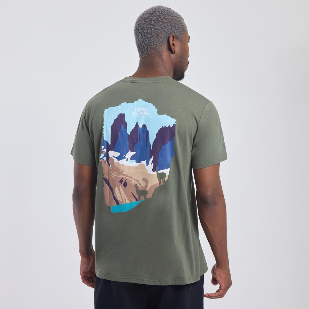 Polera Deportiva Estampada Slim Manga Corta Cuello Redondo Hombre Wetland image number 3.0