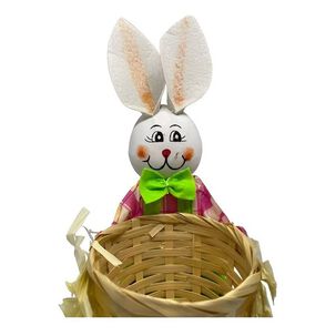 Canasta Conejo De Pascua Grande Decorativo Chocolate