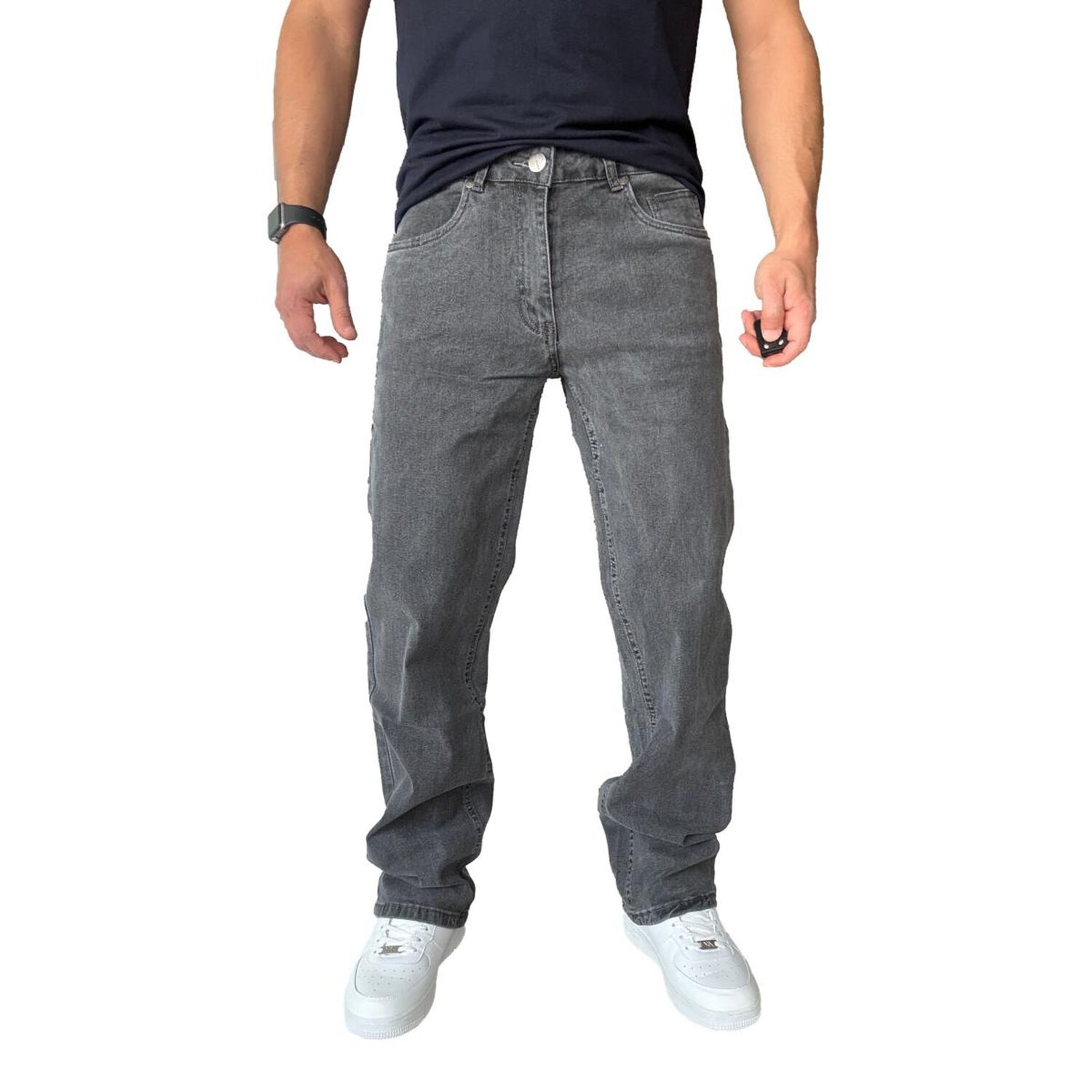 Jeans Elasticados Rectos Straight Fit Gris image number 2.0