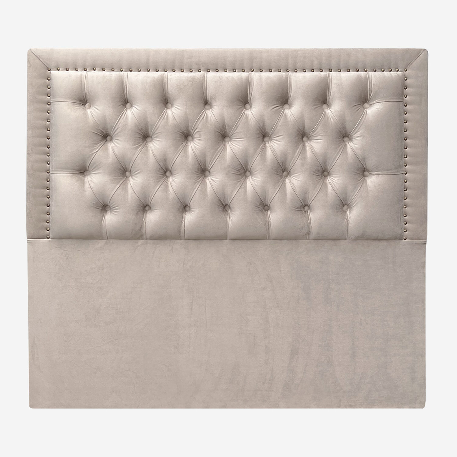 Respaldo De Cama Capiton&eacute; Frame Tachas Felpa Beige Super King image number 2.0