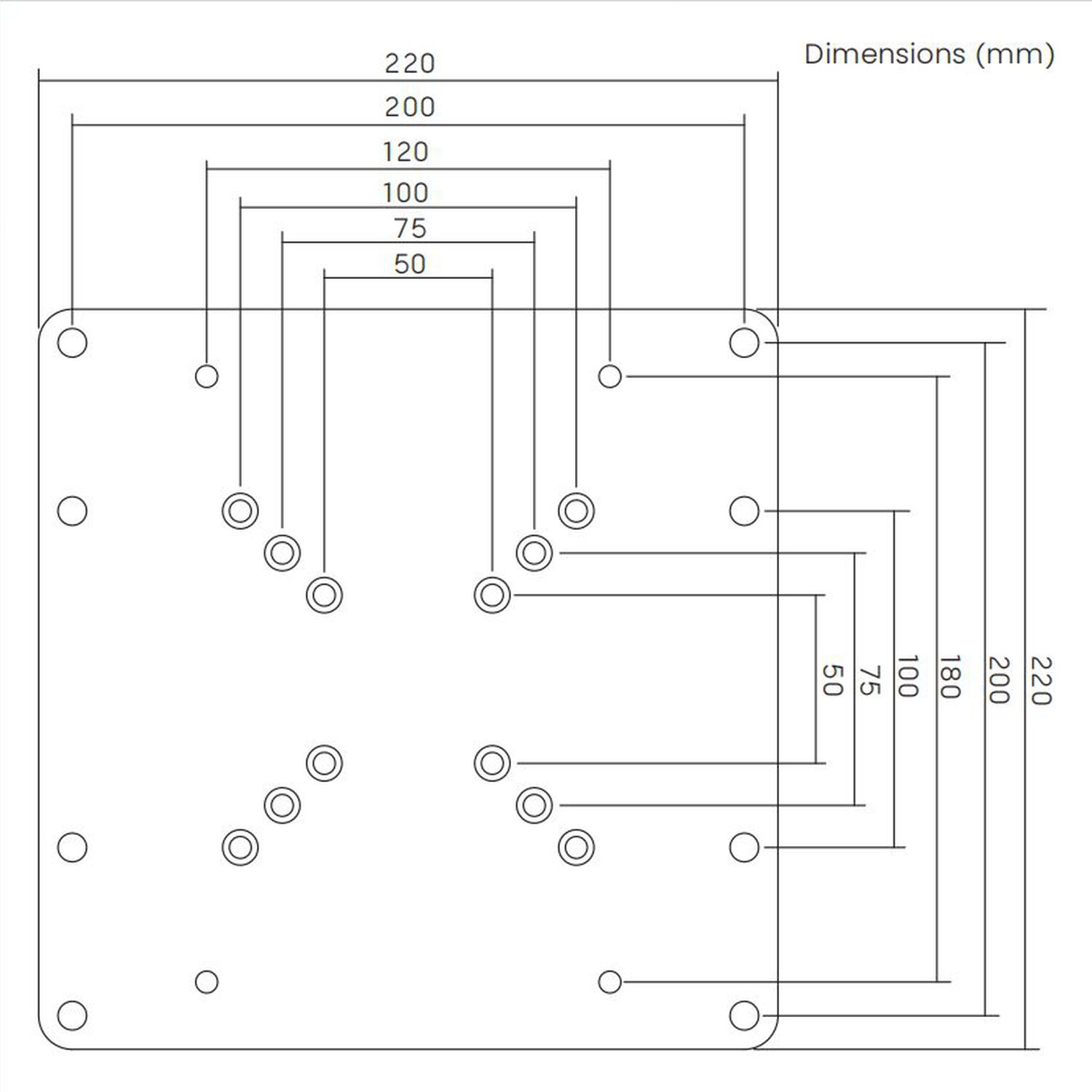 Placa Adaptador Para Extensi&oacute;n Vesa Hasta 200x200 30kg Sbrva-201c Brasforma image number 3.0
