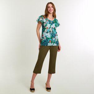 Blusa Manga Corta Cuello Redondo Mujer Lesage