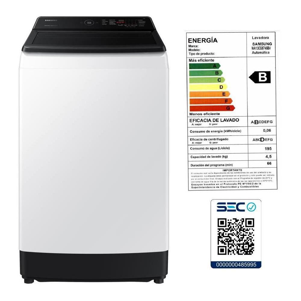 Lavadora Samsung WA13CG5441BWZS / 13 Kg image number 10.0