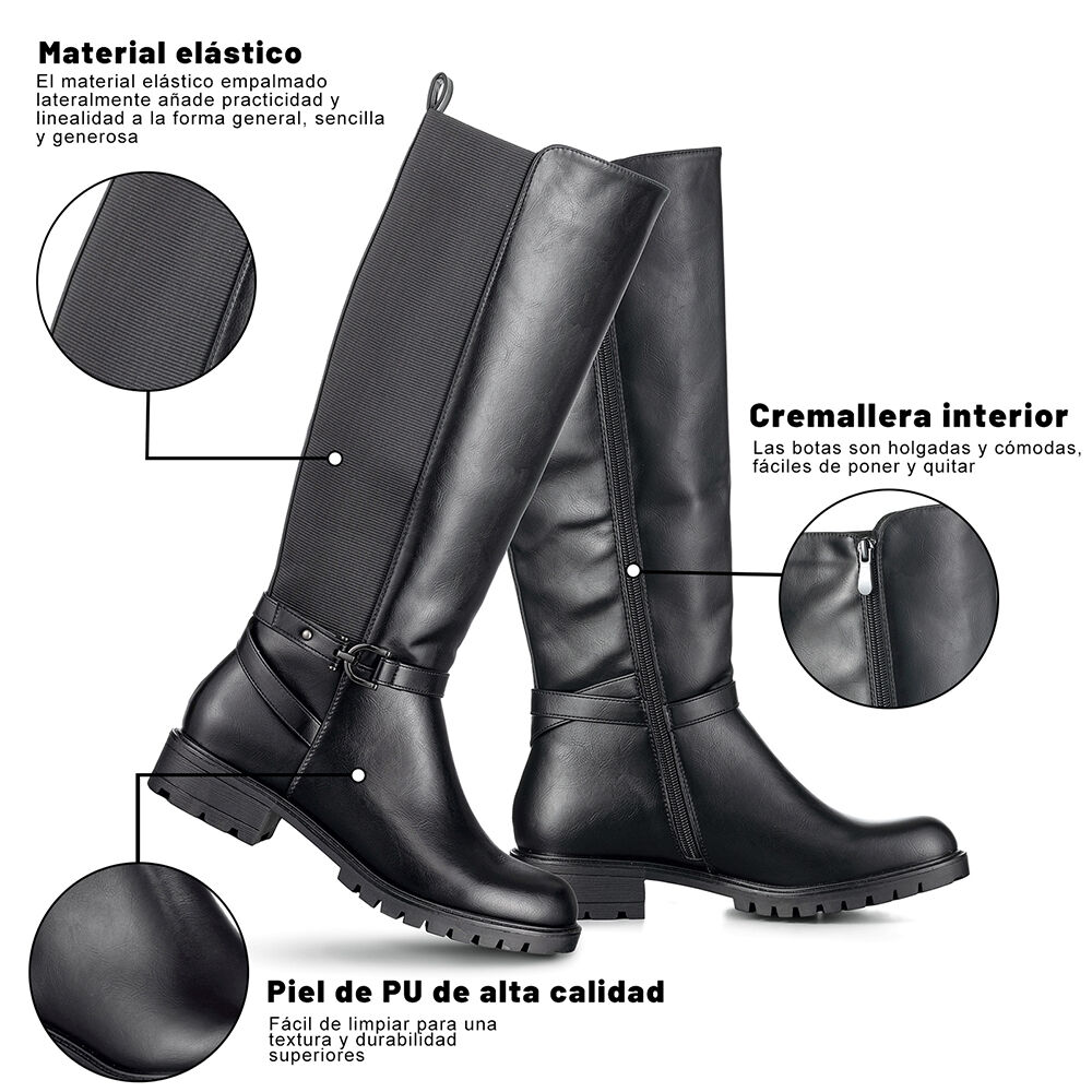 Bota Casual Mujer Vintage Moda Eco Cuero Comodo Weide Qbm13 image number 7.0