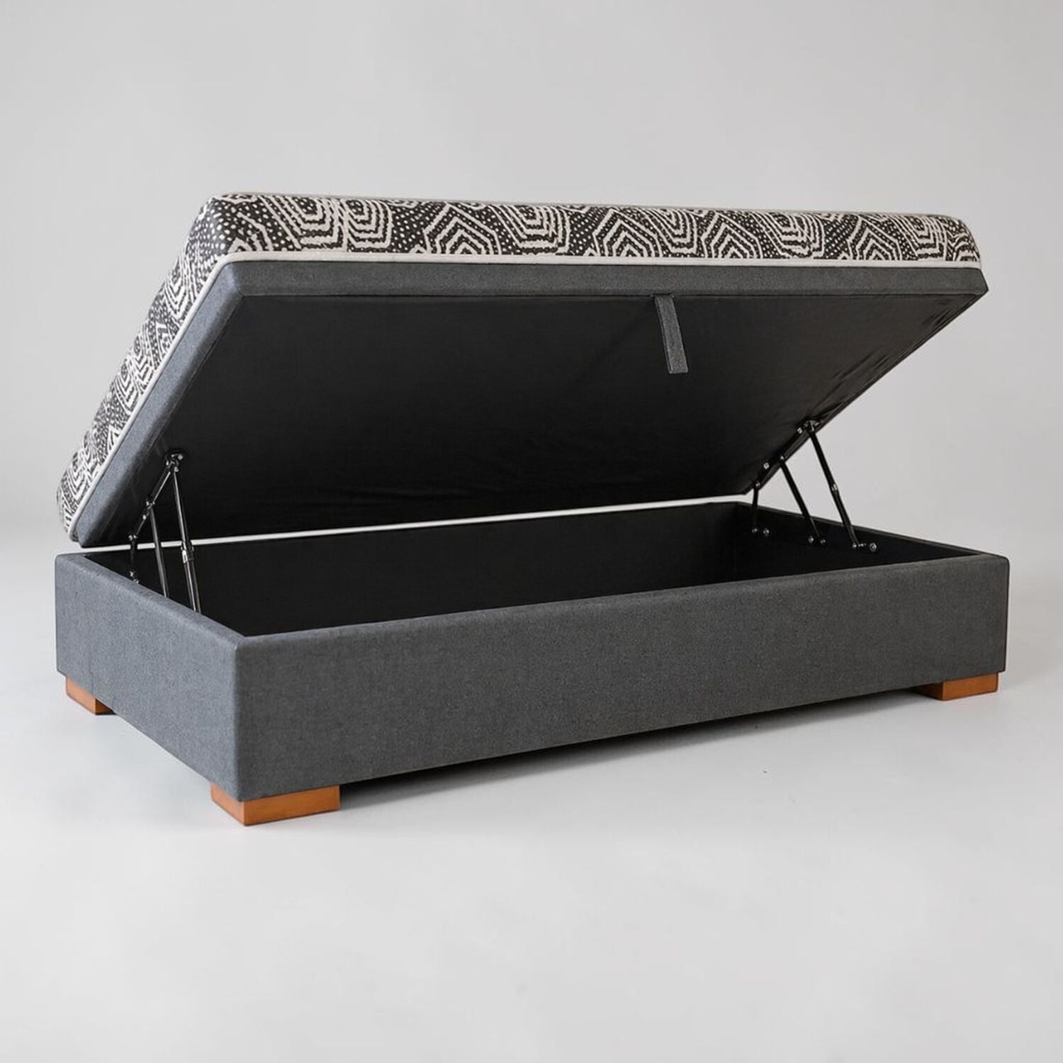 Cama Baul 1.5 Plaza L190 Cm + Colchon Modelo Ideal / Con Patas De 4.5 Cm (gris) image number 1.0
