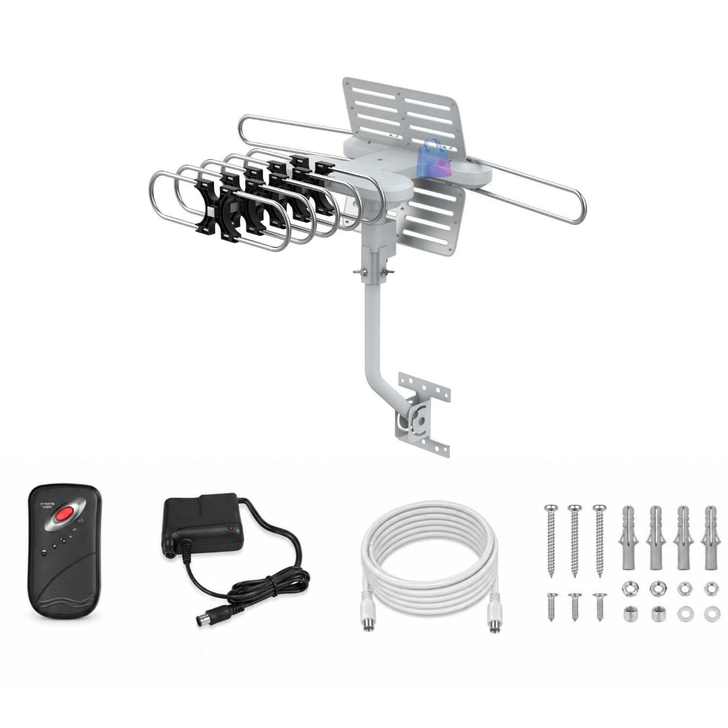 Antena Tv Con Motor 360 Grados Vhf Uhf Hd Con Control - Ps image number 2.0