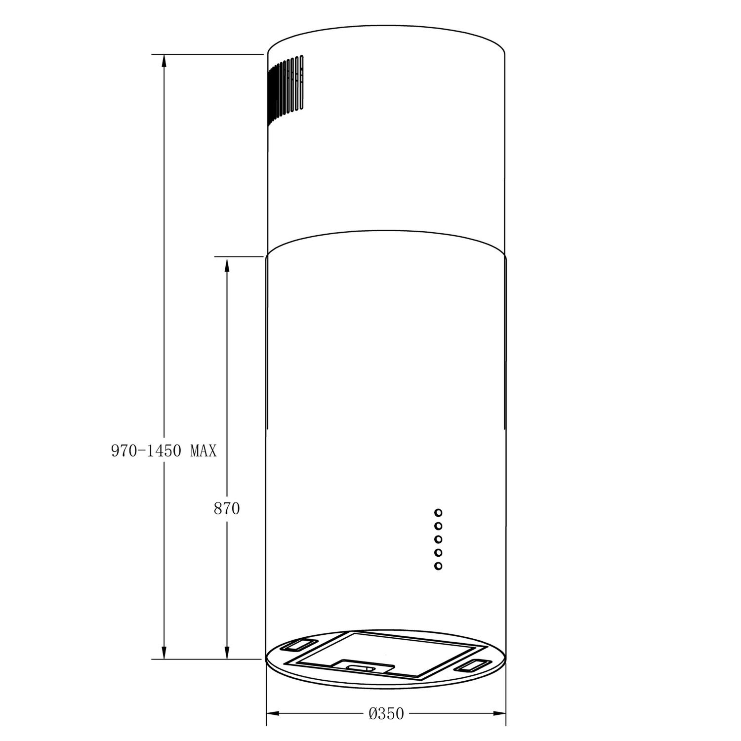 Campana Isla Gr&ouml;ner Tubular Black T35 image number 4.0