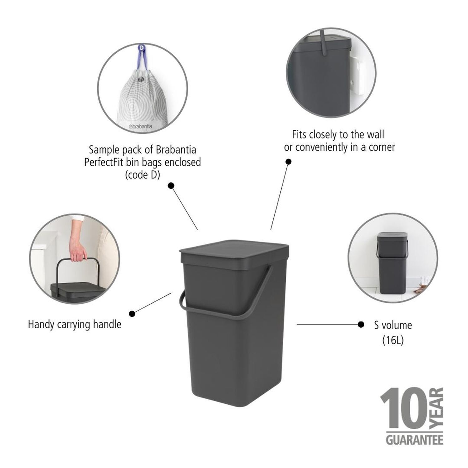 Basurero Sort & Go 16 Lt Grey image number 5.0
