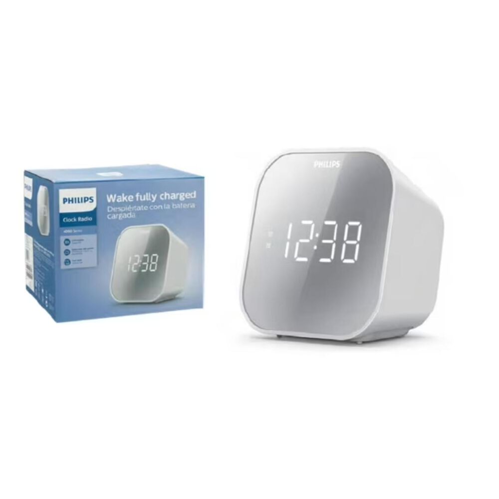 Radio Am Fm Reloj Digital Parlante Blanco Tar4406/37 image number 2.0