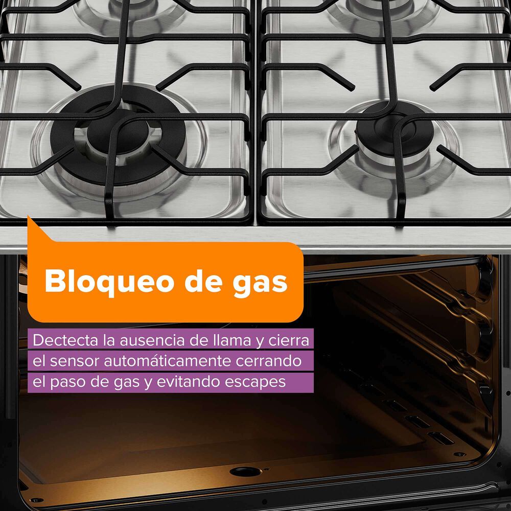 Cocina A Gas 4 Platos Horno Vapor Y Triple Llama Fm4ssc Inox image number 8.0