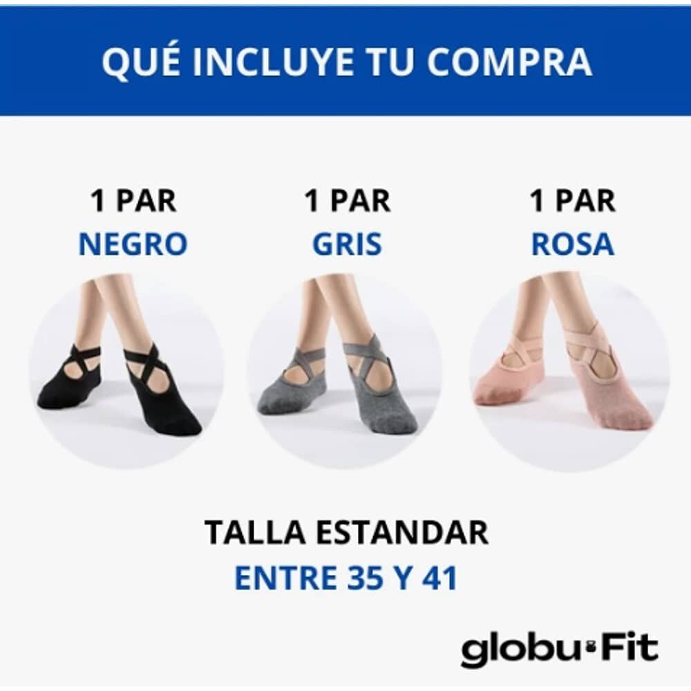 Calcetines Antideslizantes Para Yoga Pilates Set 3 Pares image number 3.0