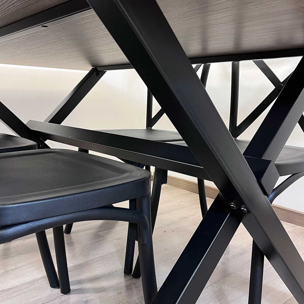 Juego De Comedor Vermontt 4 Sillas Crossback Retro Negra image number 5.0