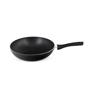 Wok 30cm Con Tapa De Vidrio Wens Firenze Negro Antiadherente
