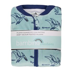 Piezas Pijama Suavecito Bambino Creations Dinosaurios Celeste