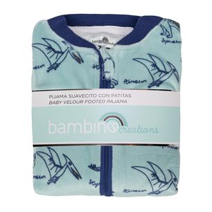 Piezas Pijama Suavecito Bambino Creations Dinosaurios Celeste
