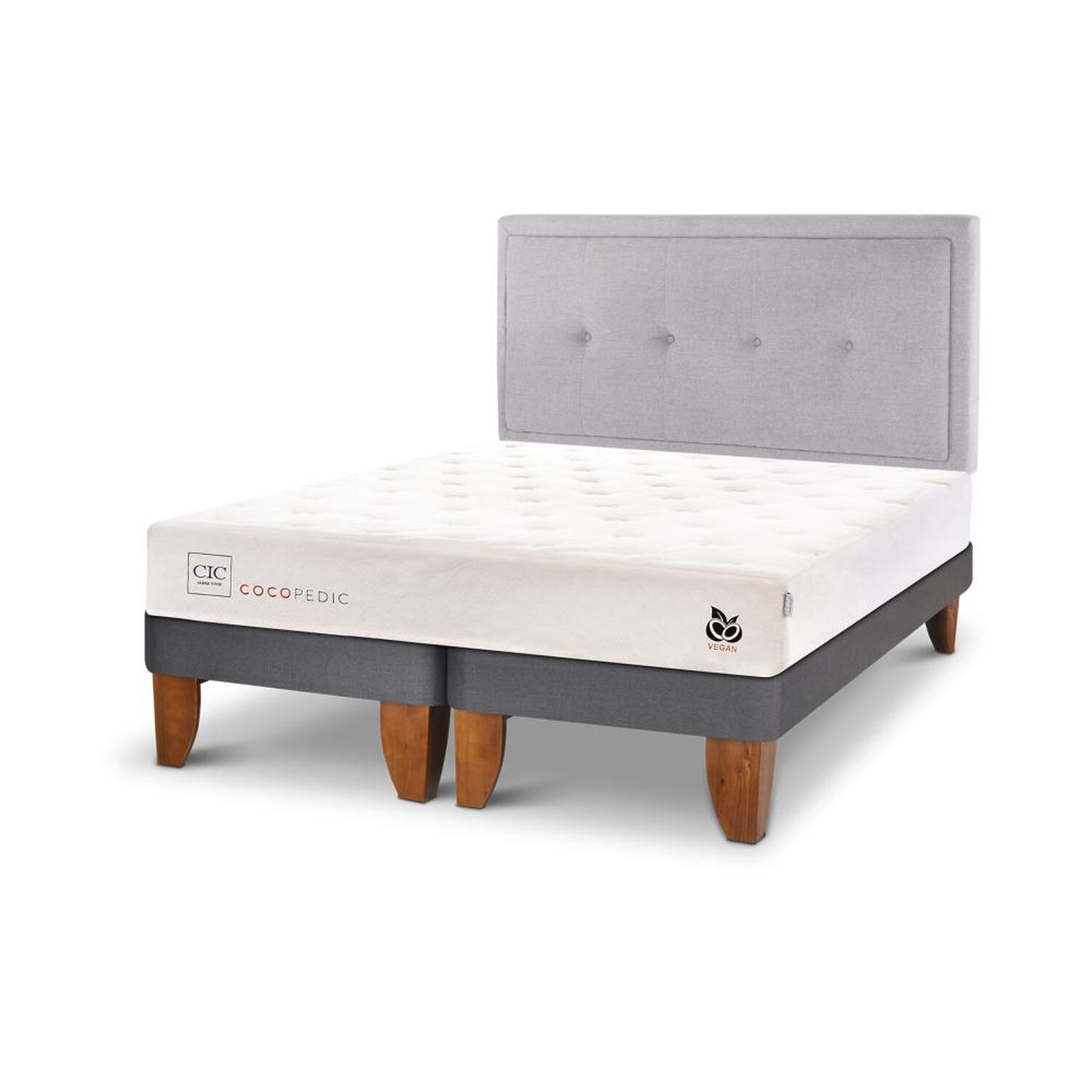 Cama Europea Cic Cocopedic / 2 Plazas / Base Dividida + Respaldo image number 1.0