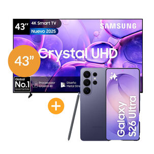 Smartphone Samsung Galaxy S26 Ultra / 5G / 256 GB / Violeta / Liberado + Led 43" U8000F / Ultra HD 4K / Smart TV 2025