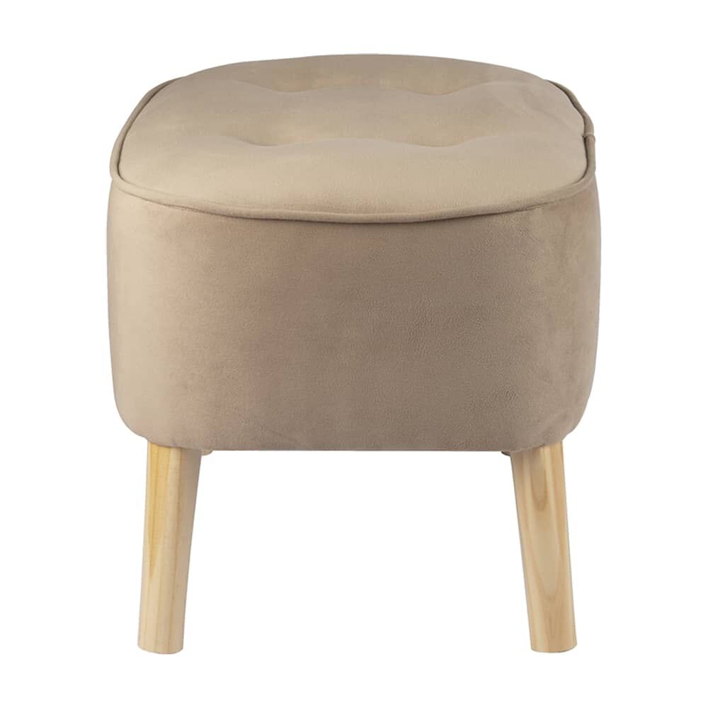 Pouf M&aacute;xima Beige Felpa 55x45x45 Cm M&aacute;xima Design image number 2.0