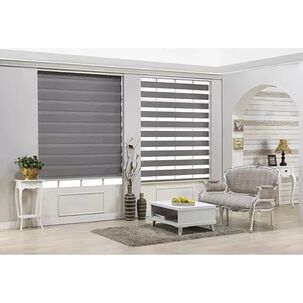 Cortina Roller Duo Zebra 100x180cm Gris Noche Y Día