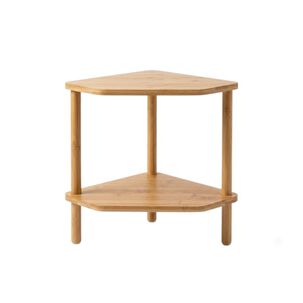 Estante Esquinero De Bamb&uacute; 2 Niveles Organizador Cocina Ba&ntilde;o