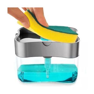 Dispensador De Jabon Liquido Para Lavaplatos Con Esponja