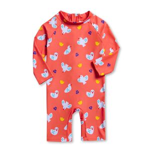 Traje De Ba&ntilde;o Enterito Manga Larga Ni&ntilde;a Jump Kids Naranja