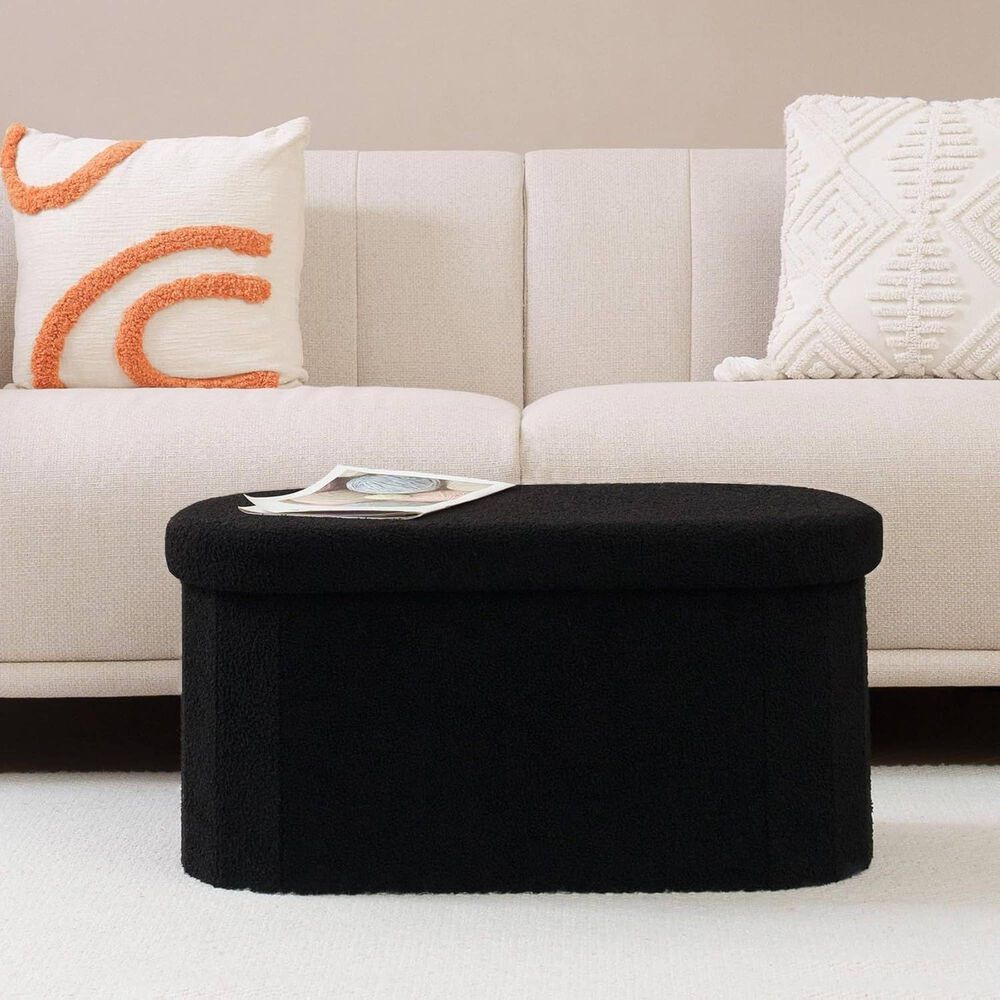 Ba&uacute;l Plegable Ovalado Boucl&eacute; Negro image number 2.0