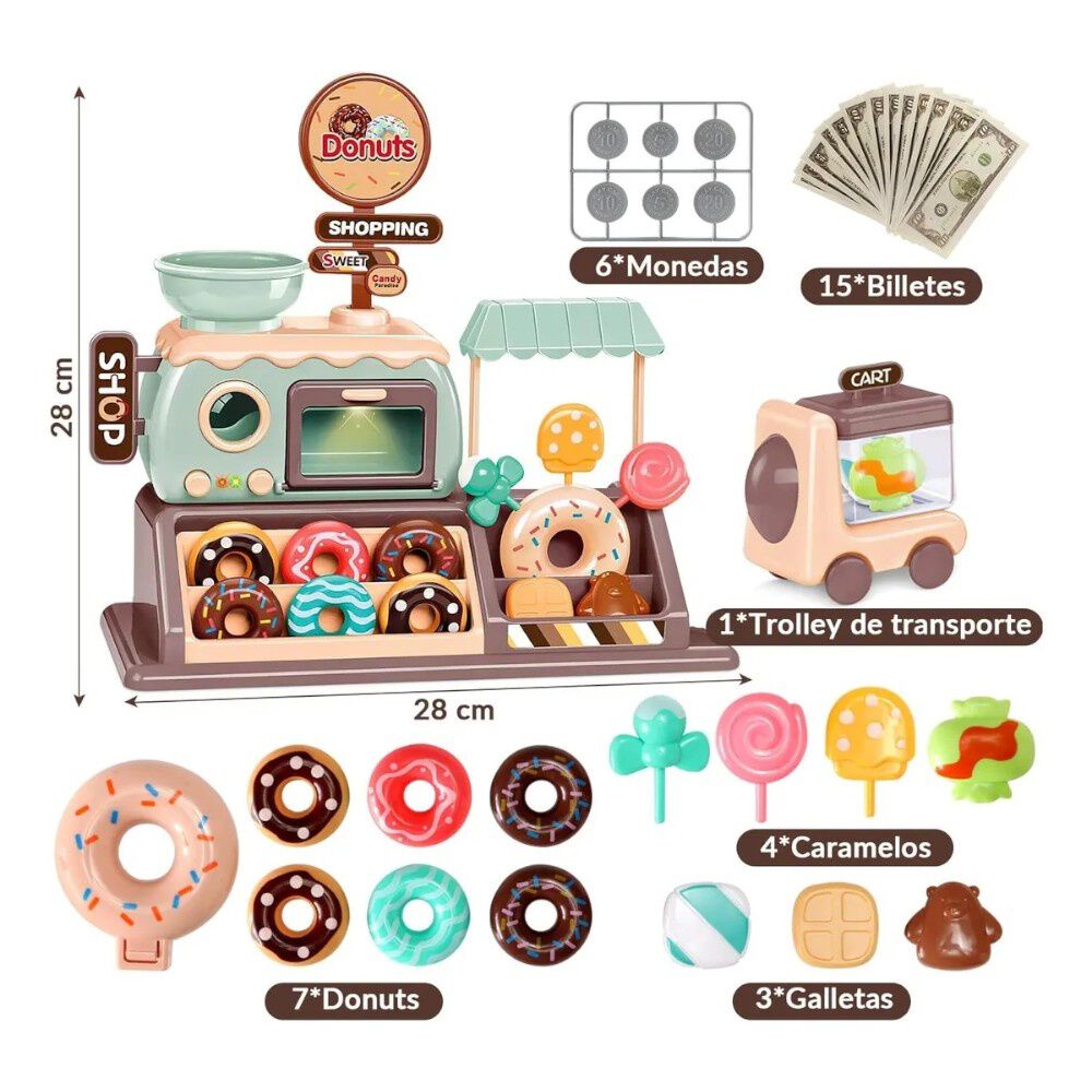 Set Simulaci&oacute;n De Tienda De Donut Juguete 24 Pcs Infantil image number 9.0