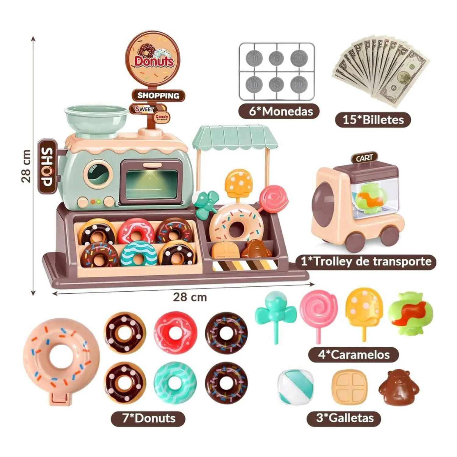 Set Simulaci&oacute;n De Tienda De Donut Juguete 24 Pcs Infantil image number 9.0