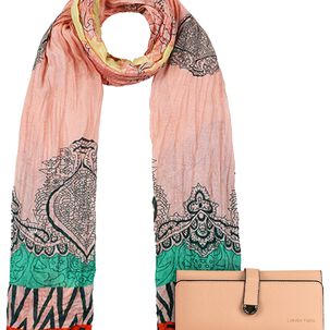 Pack Billetera Nápoles Rosa + Pañuelo Alcala Coral Carven