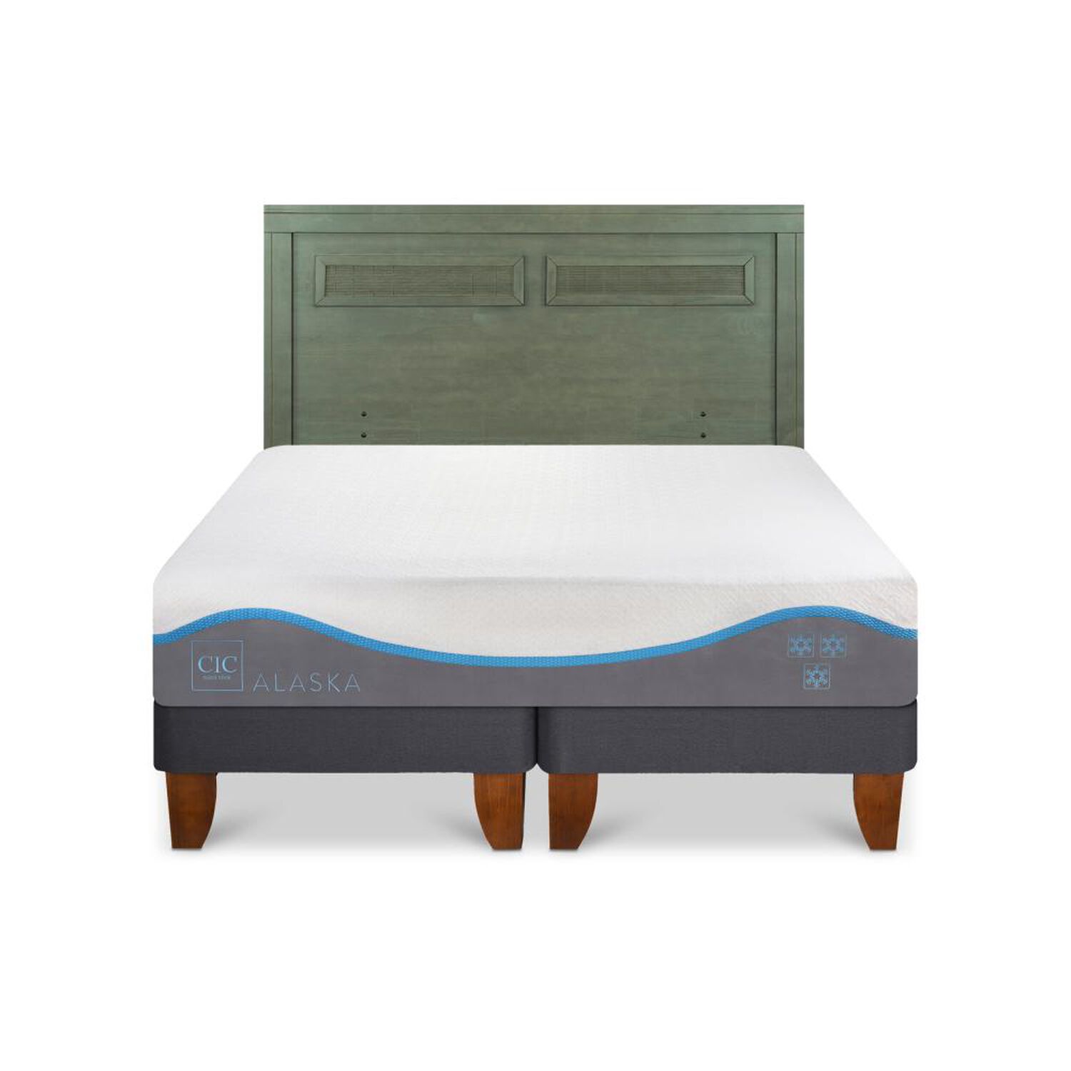 Cama Europea Cic Alaska / 2 Plazas / Base Dividida + Respaldo image number 0.0