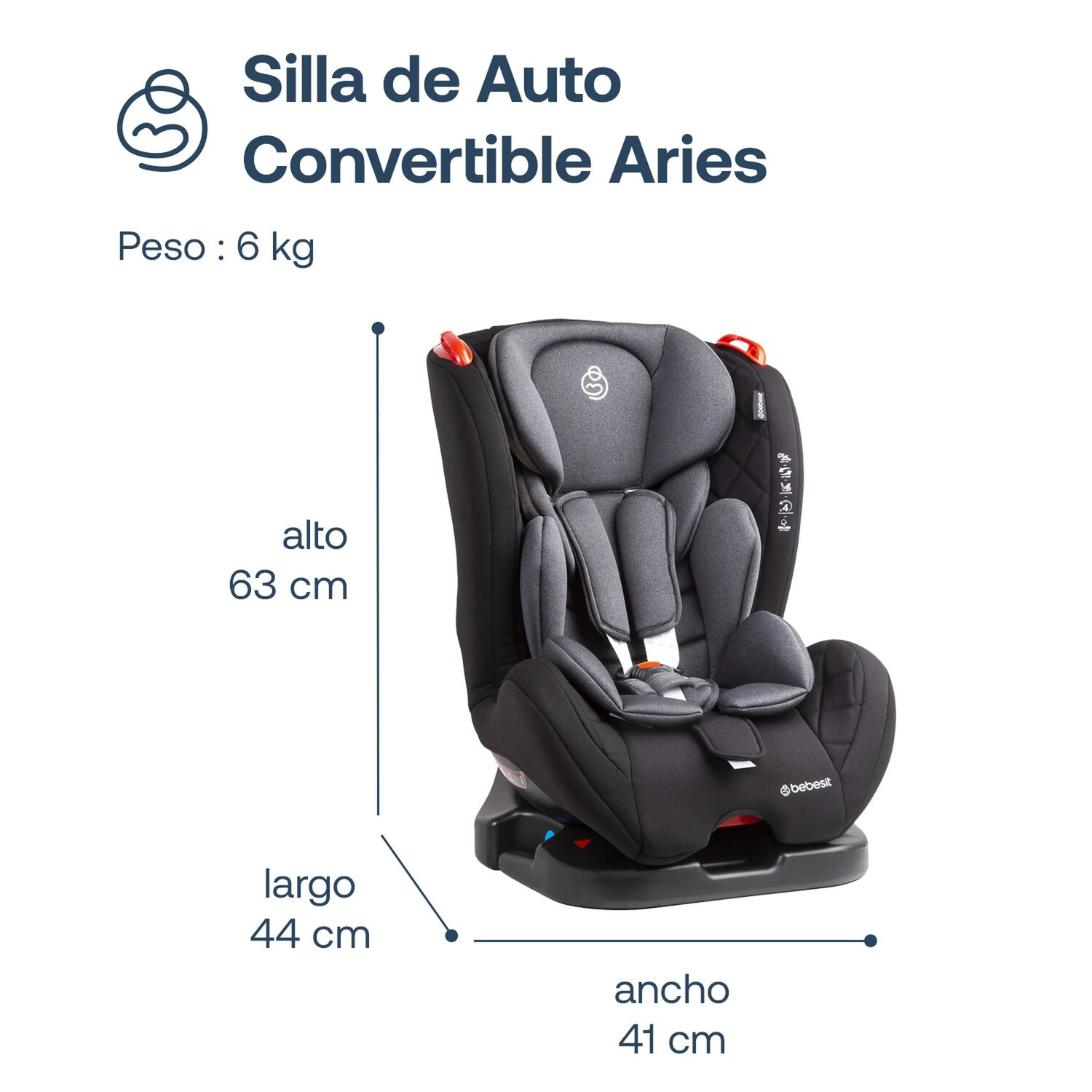 Silla De Auto Aries Dark Grey image number 6.0