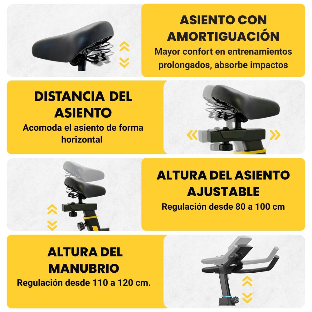 Bicicleta Spinning Anti Shock Pro 14 Kg Disco 1016-4 image number 2.0
