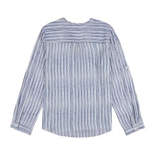Blusa Full Print Manga Larga Roll Up Cuello V Mujer Geeps