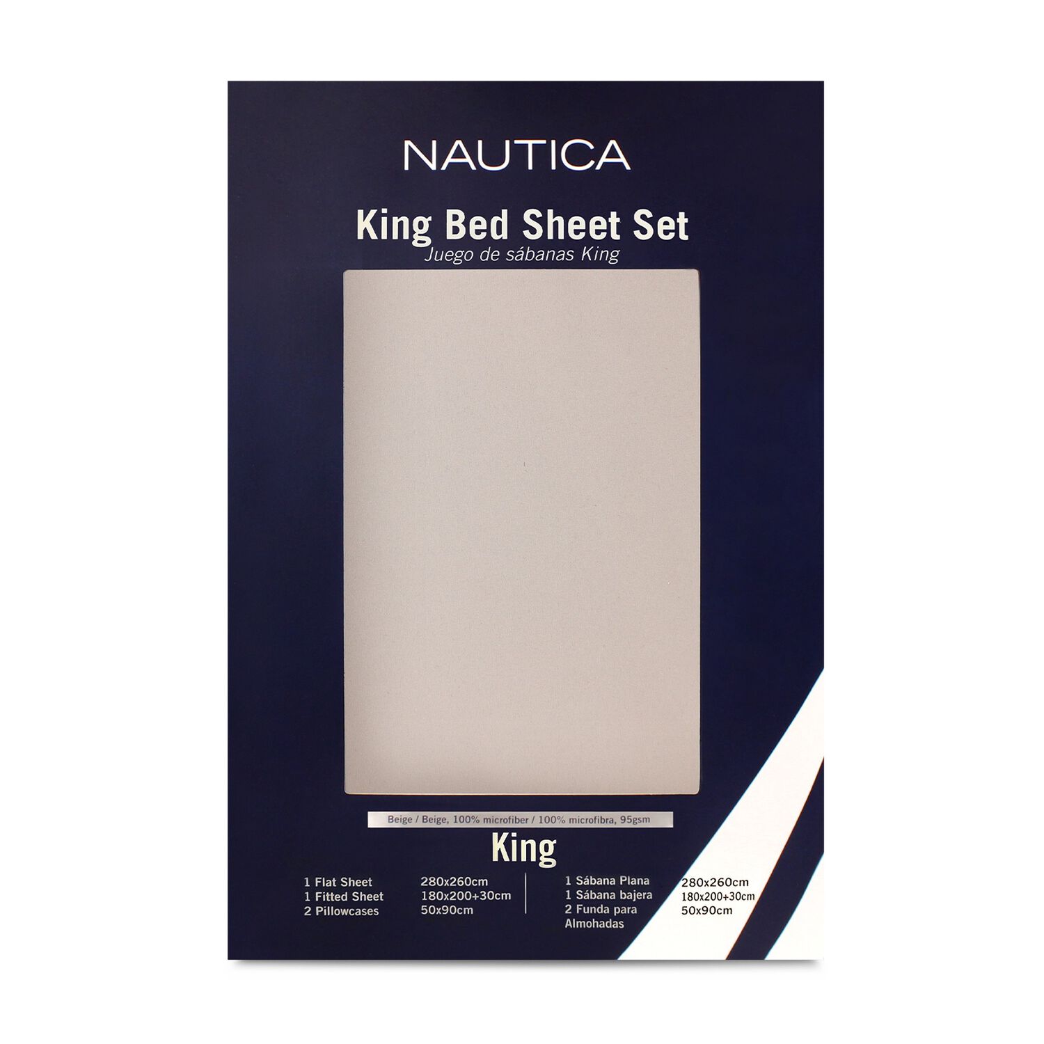 Juego De S&aacute;banas Nautica 4 Piezas Microfibra King Caf&eacute; image number 3.0