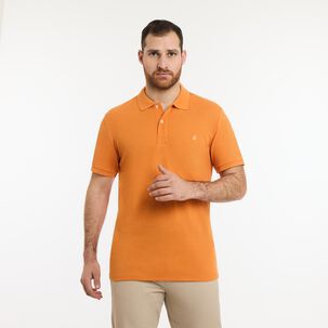 Polera Básica Lisa Regular Manga Corta Cuello Piqué Hombre Herald