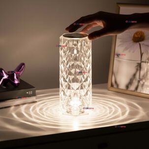 L&aacute;mpara Cristal T&aacute;ctil Usb Transparente Para Mesa