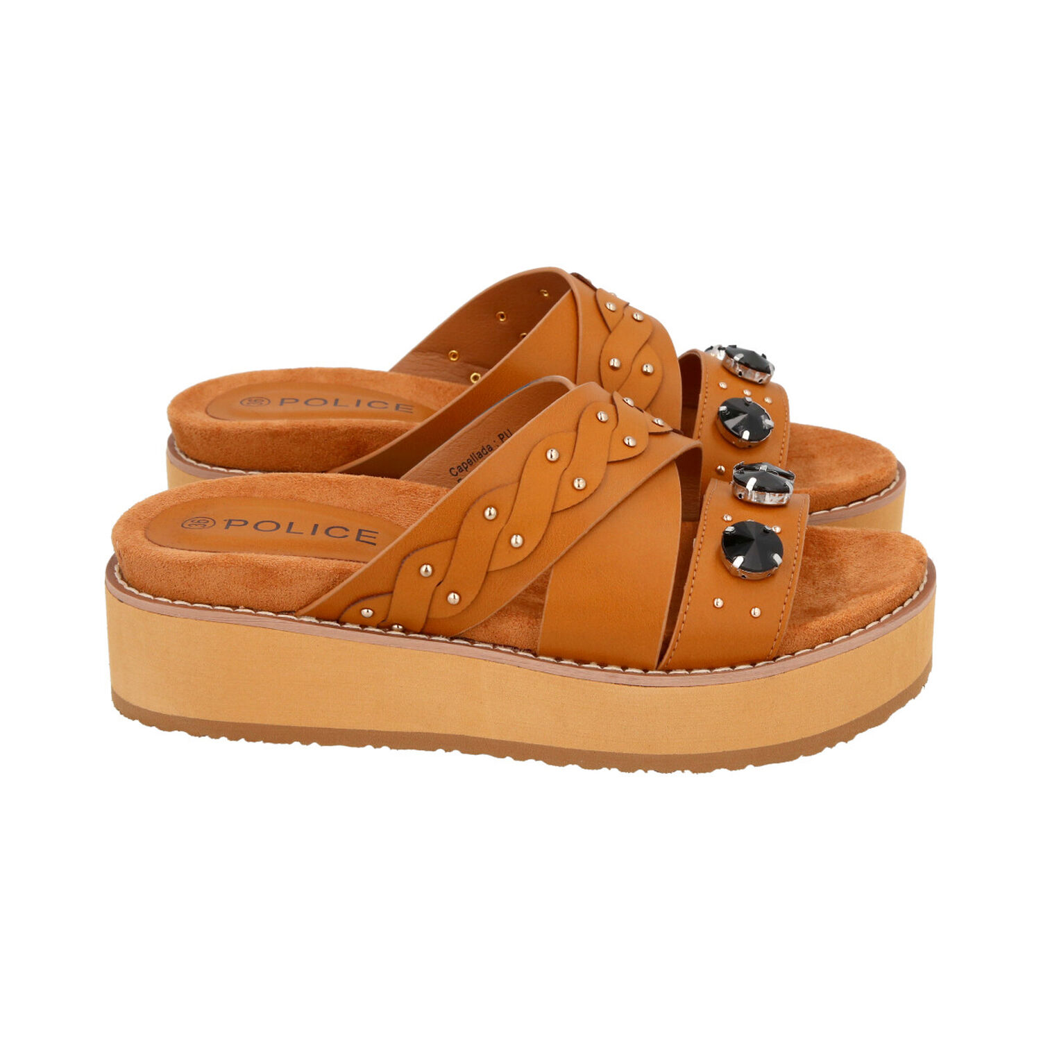 Sandalia Mujer Camel Plataforma Baltik Police image number 2.0