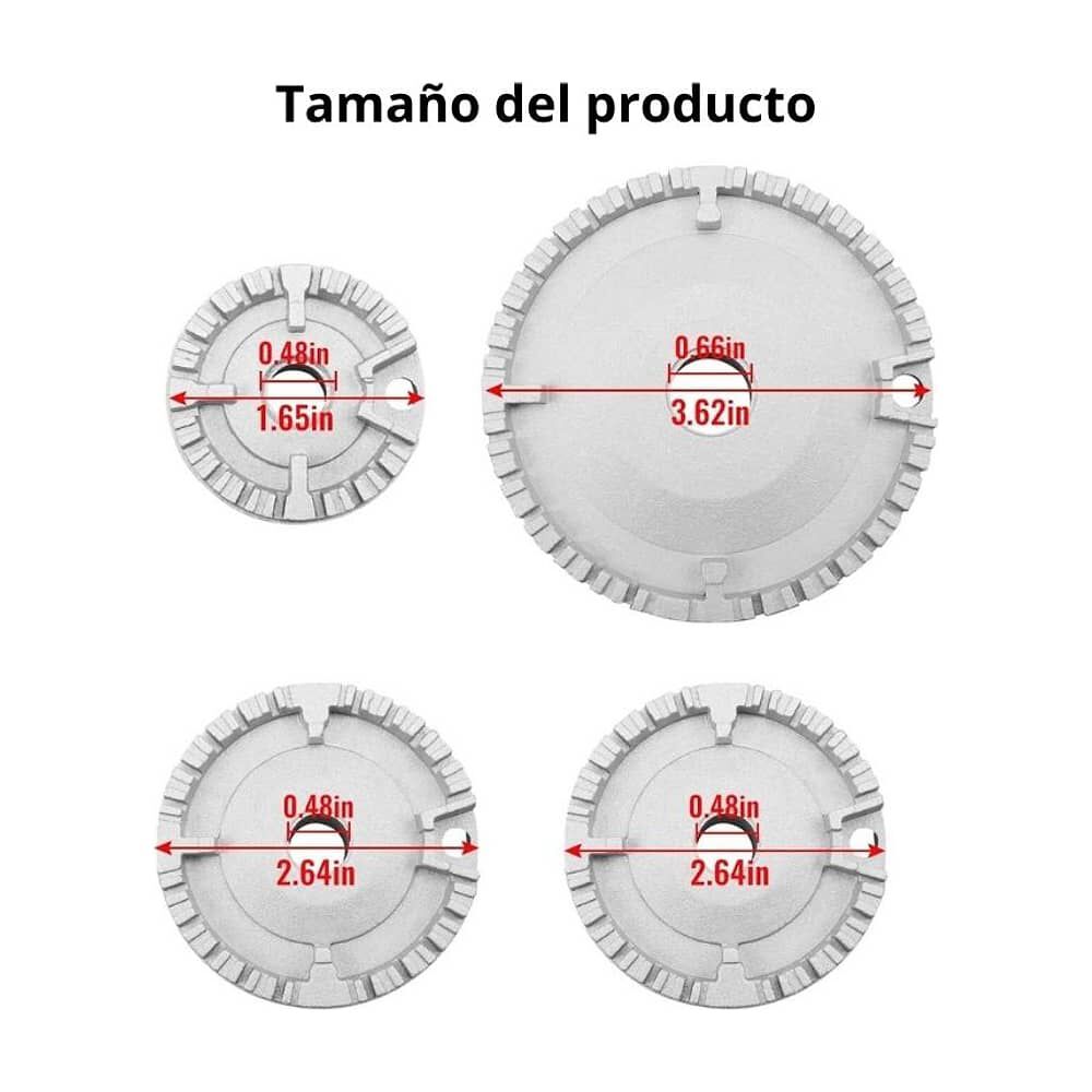 Juego 4 Quemadores Y Tapas De Cocina A Gas image number 3.0
