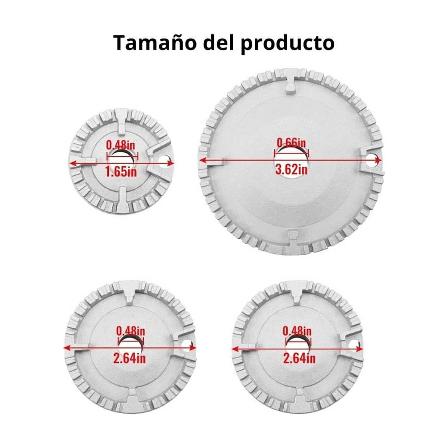 Juego 4 Quemadores Y Tapas De Cocina A Gas image number 3.0
