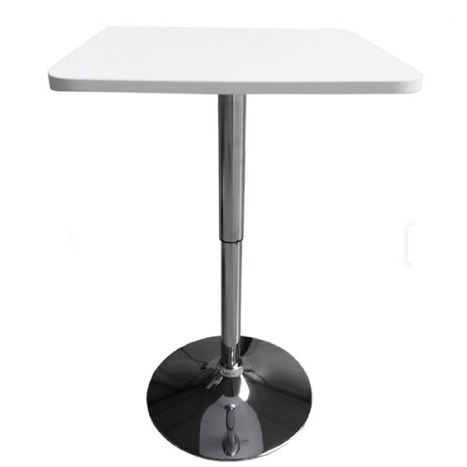 Mesa Bar De Altura Regulable Cuadrada 60 Cm Mdf Color Blanco image number 0.0