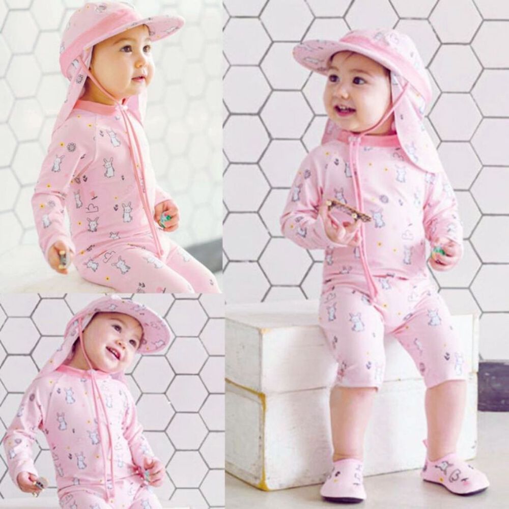 Traje De Baño Enterito Manga Larga Niña Jump Kids Rosa Conejo image number 3.0
