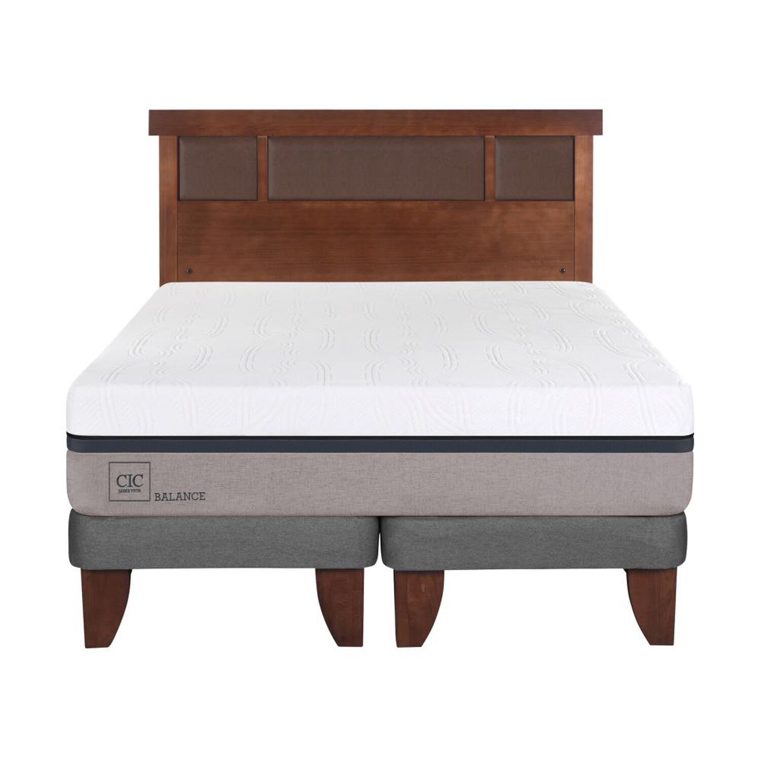 Cama Europea Cic Balance / 2 Plazas / Base Dividida  + Respaldo image number 0.0