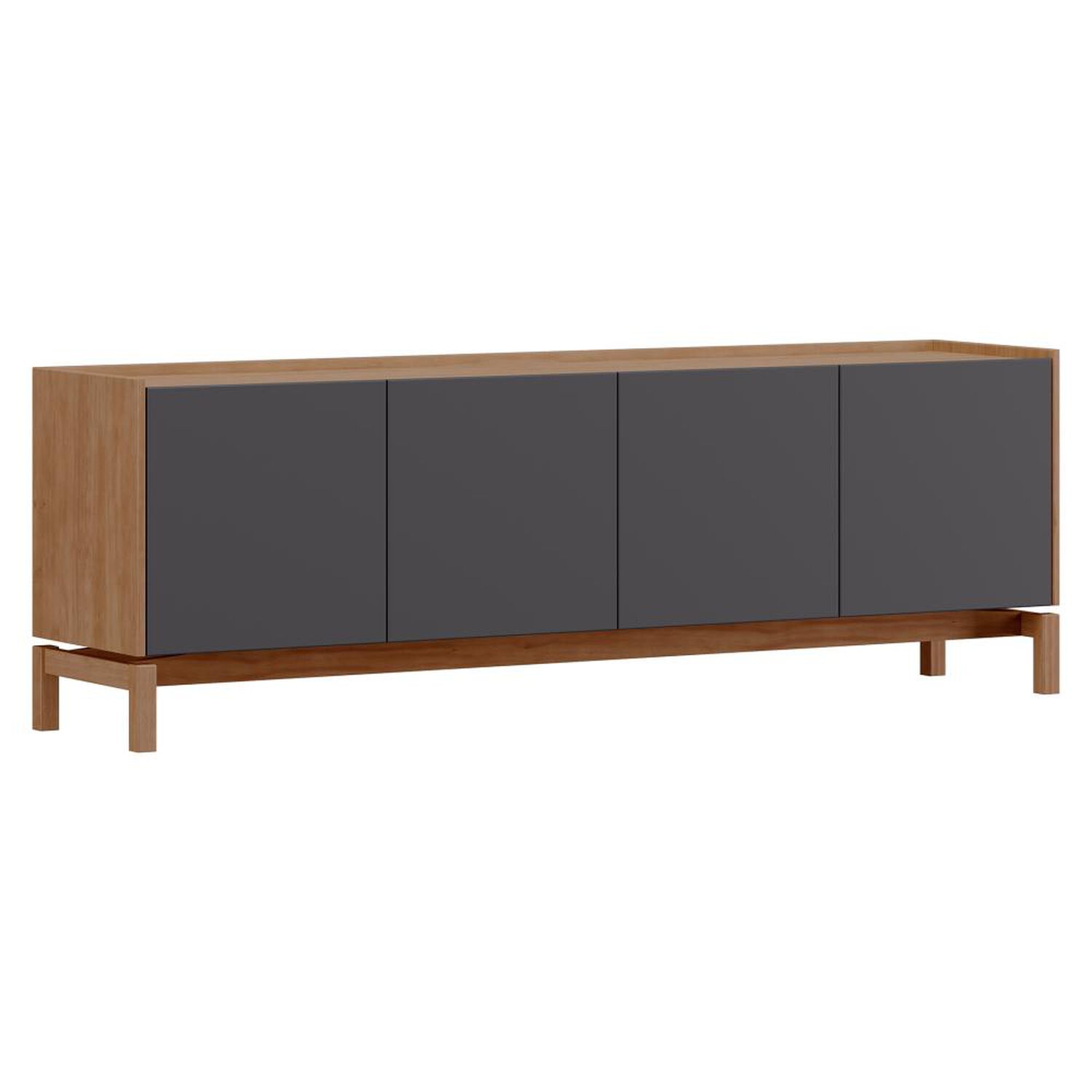 Rack Barcelona 2 Puertas + 2 Cajones Grafito-roble image number 0.0