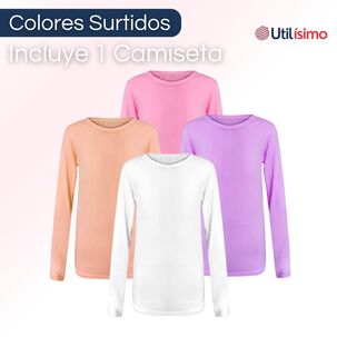 Camiseta Polar De Ni&ntilde;a Primera Capa Cuello Redondo