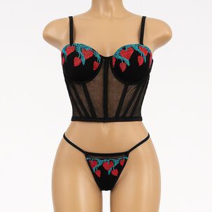 Lenceria Sexy Bordado Floral Conjuntos Exóticos Para Dormir