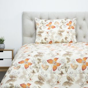 Set Plum&oacute;n + Almohada Casaideal Mariposa Rojo / 1.5 Plazas